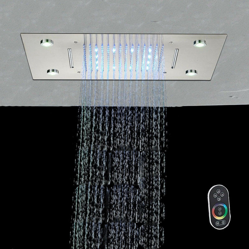 Ducha De Teto Embutir Cascata Inox LED Spa AquaLuminos - Net Variedades